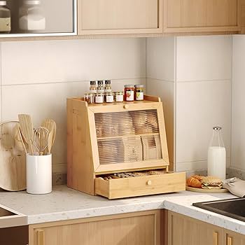 Amazon.com: HOOBRO Bread Box, Bamboo Bread Box Storage